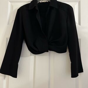 Zara Black Cropped Blouse